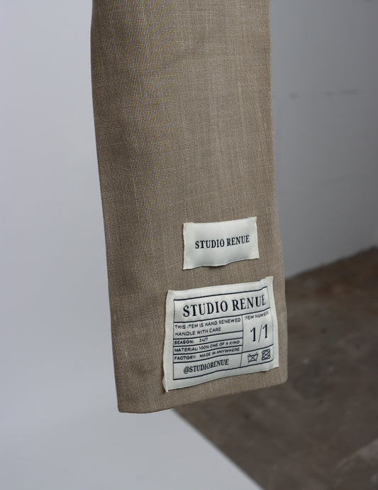 RENUED CROPPED BOMBER NY INSPIRED BLAZER BEIGE