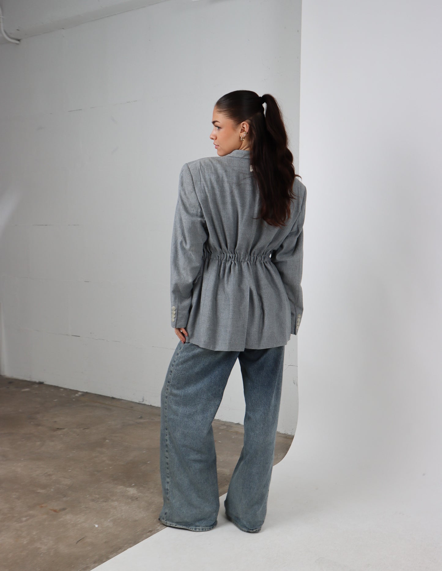 RENUED TAILORED YSL BLAZER LIGHT GREY