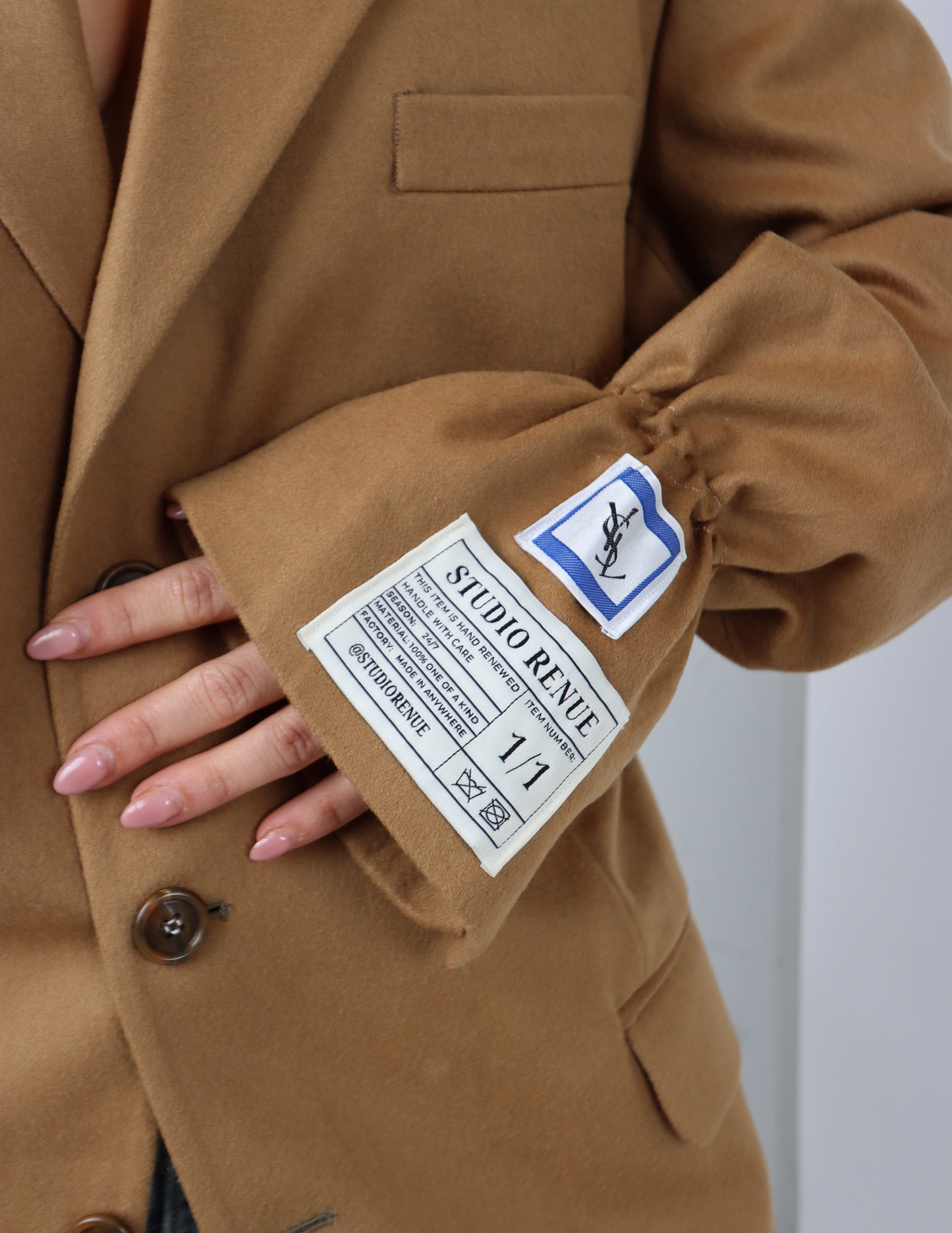 RENUED TAILORED YSL WOOL BLAZER BEIGE