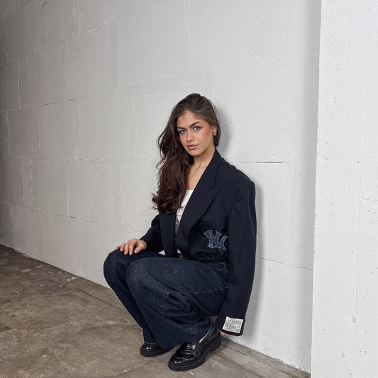 RENUED CROPPED BOMBER NY BLAZER NAVY