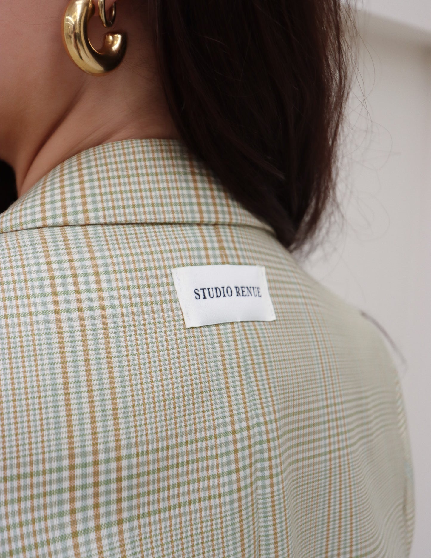 RENUED TAILORED YSL BLAZER BUTTER YELLOW PLAID