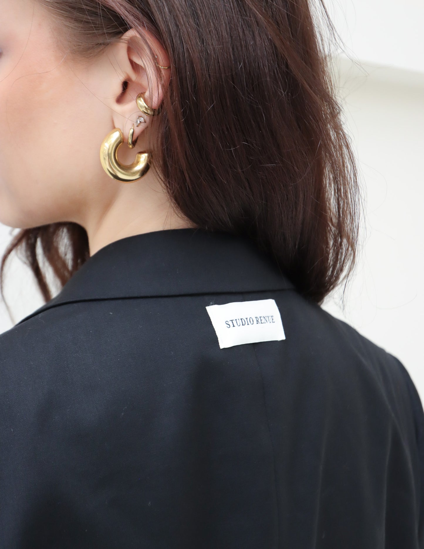 RENUED CROPPED BOMBER BURBERRY BLAZER BLACK