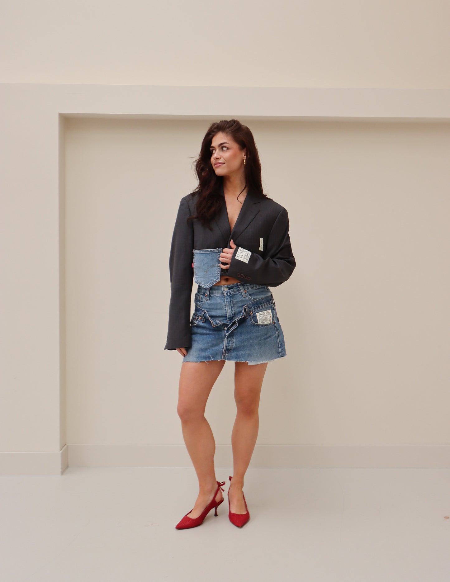 RENUED LEVI'S DENIM BLAZER TWO PIECE BLUE