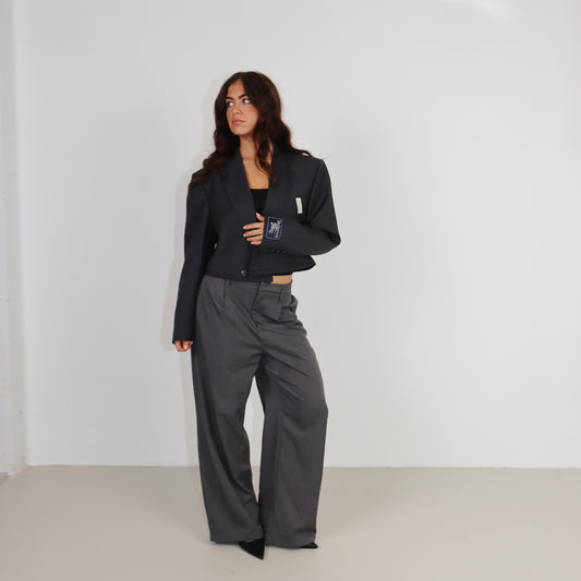 RENUED CROPPED BURBERRY BLAZER GREY