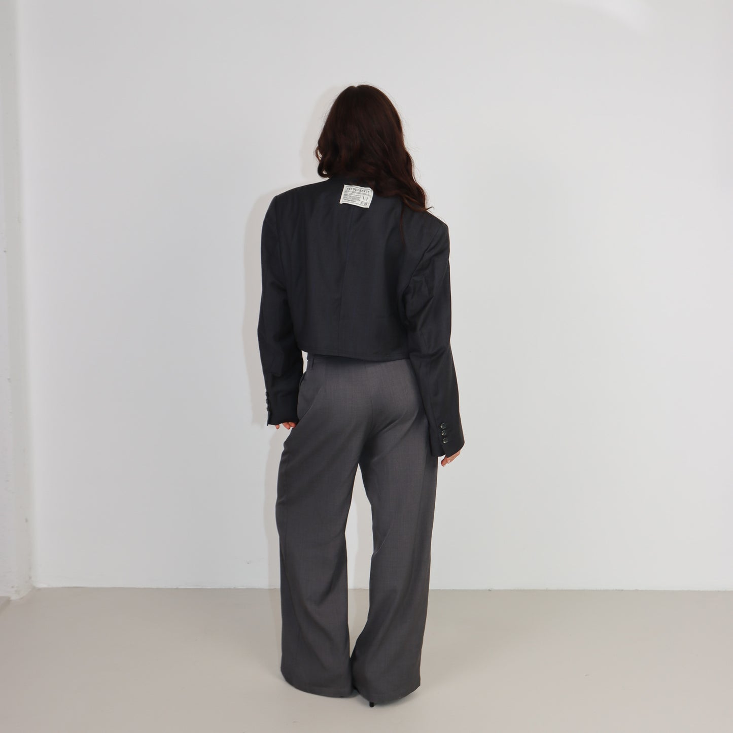 RENUED CROPPED BURBERRY BLAZER GREY