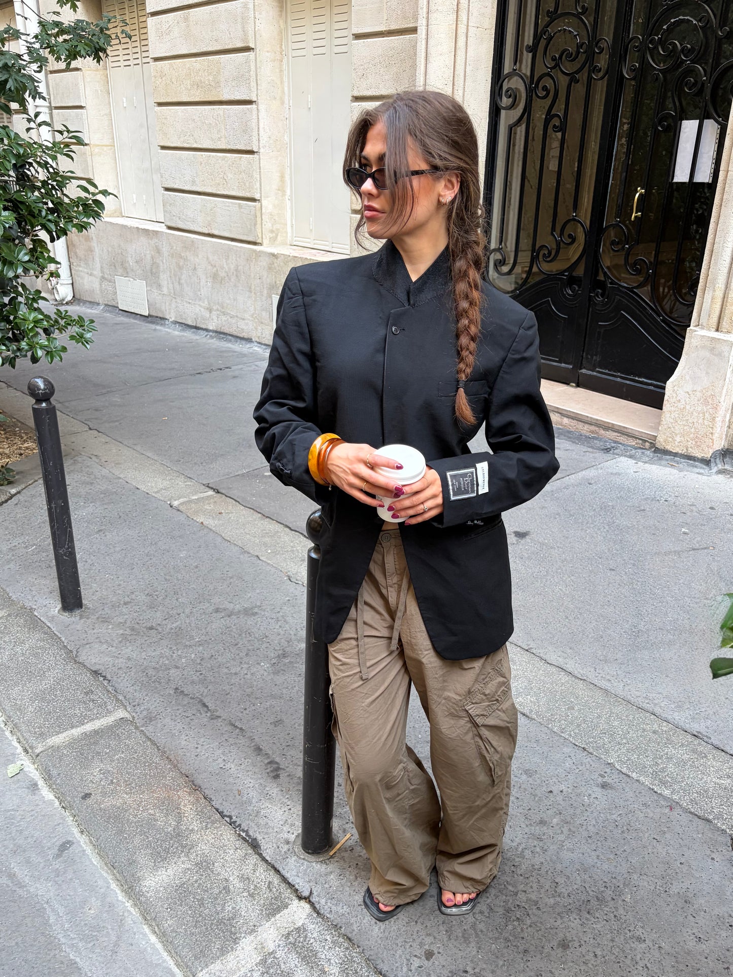 RENUED HIGH NECK DIOR BLAZER BLACK