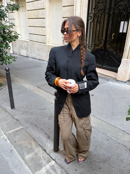 RENUED HIGH NECK DIOR BLAZER BLACK