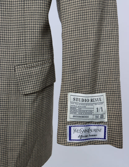 RENUED TAILORED YSL BLAZER BEIGE PLAID