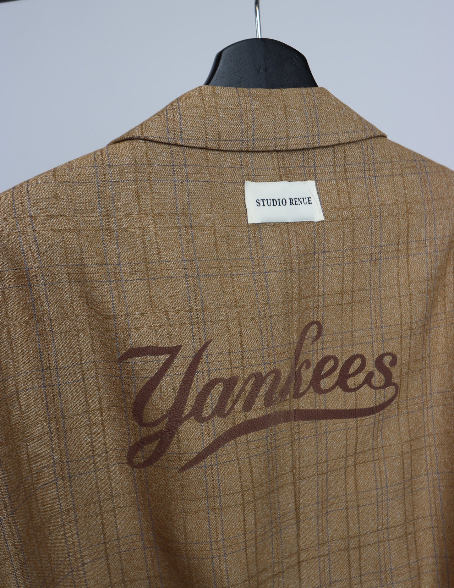 RENUED CROPPED BOMBER NY INSPIRED BLAZER BEIGE PLAID