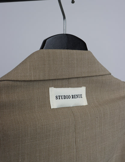 RENUED CROPPED BOMBER NY INSPIRED BLAZER BEIGE