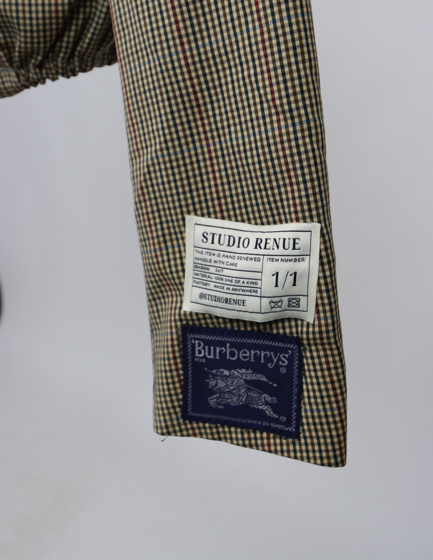 RENUED CROPPED BOMBER BURBERRY BLAZER BEIGE PLAID