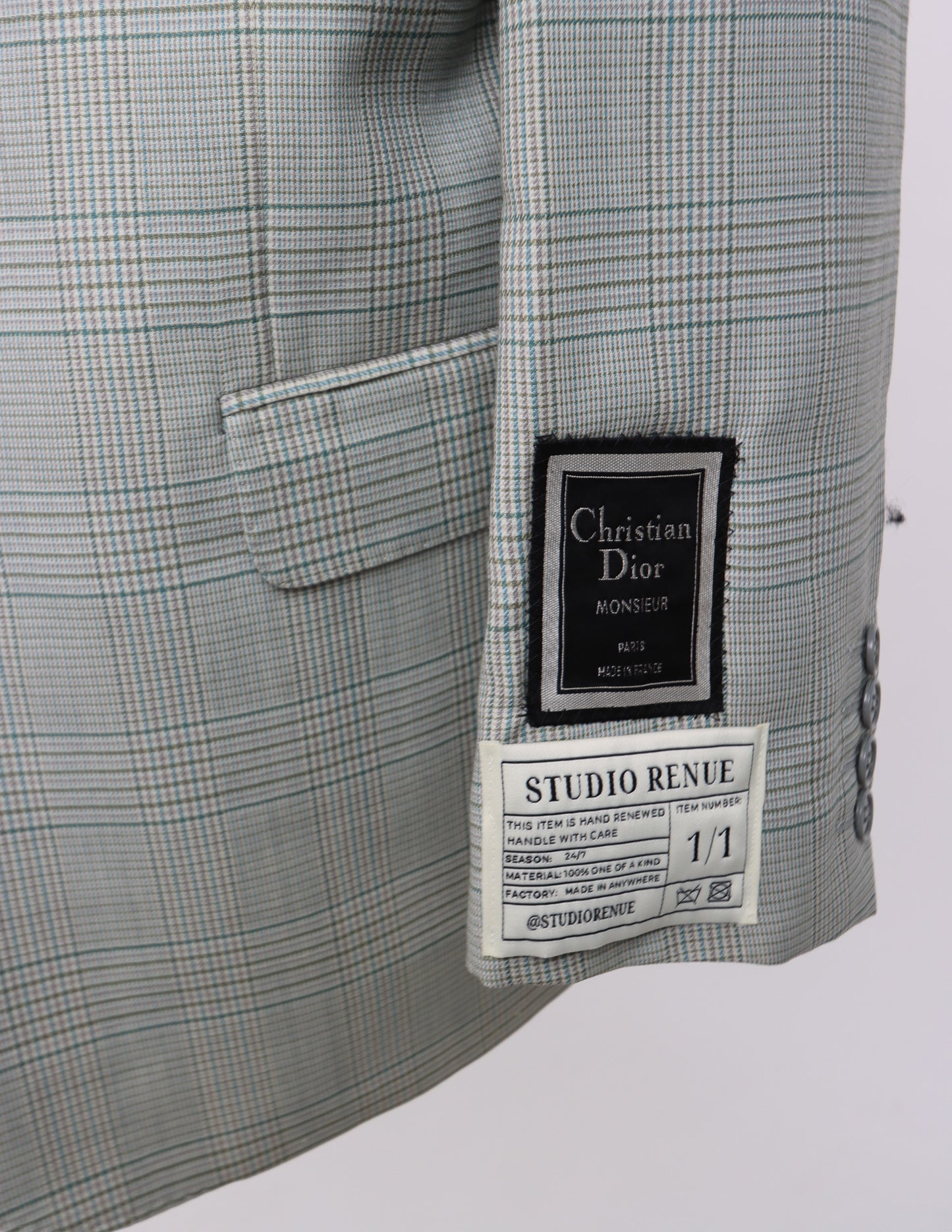 RENUED TAILORED DIOR BLAZER MINT BLUE