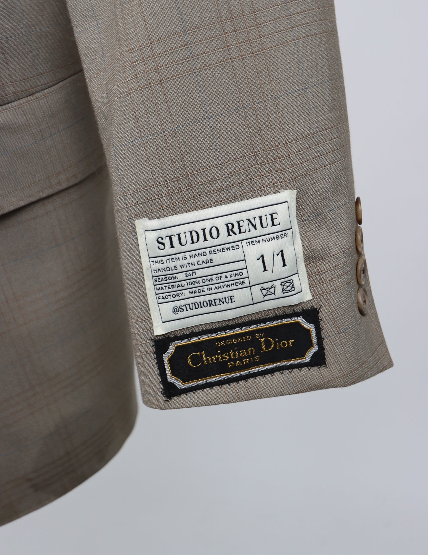RENUED TAILORED DIOR BLAZER GREIGE