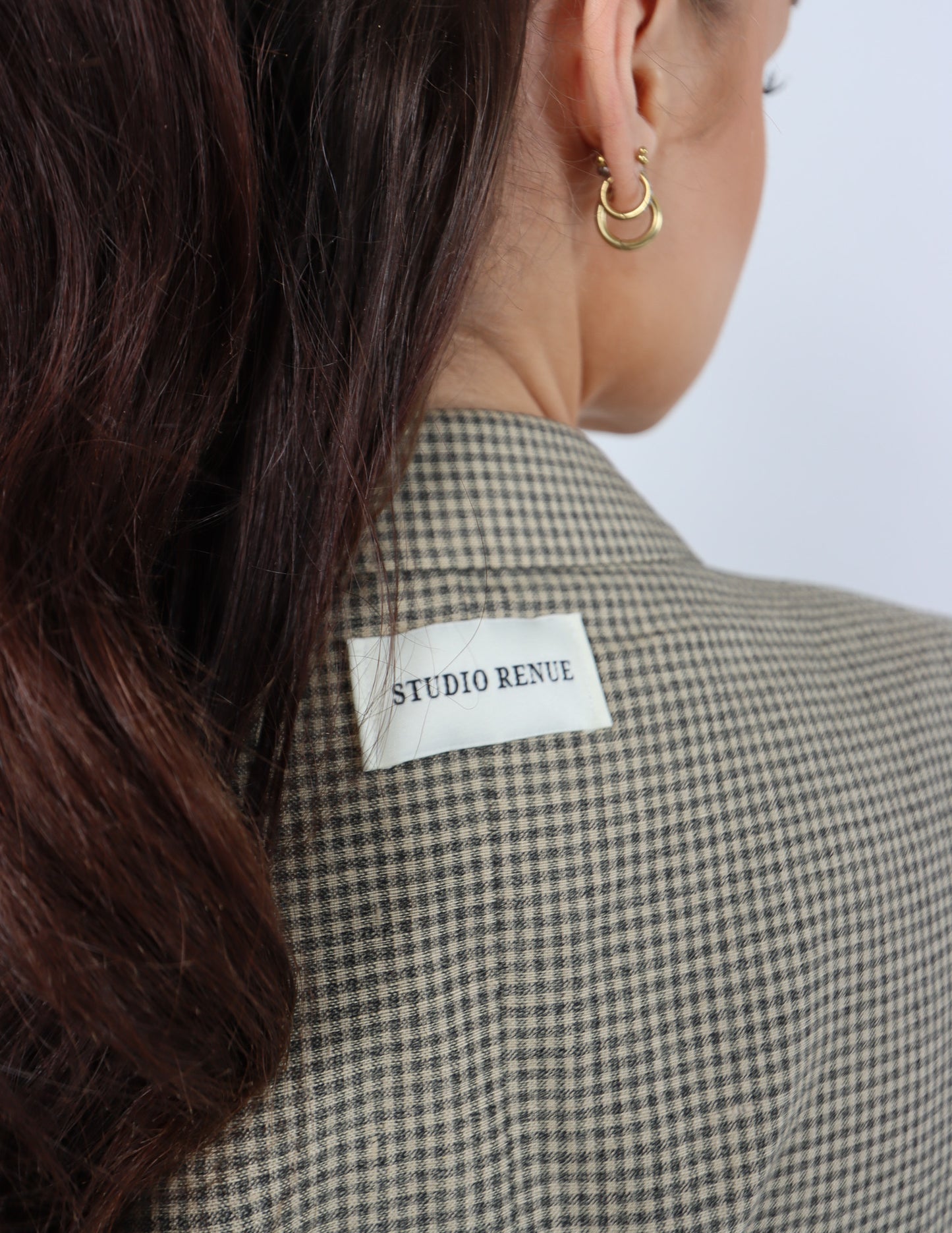 RENUED TAILORED YSL BLAZER BEIGE PLAID