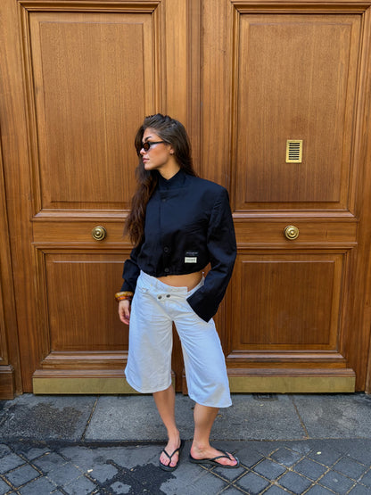 RENUED HIGH NECK BOMBER YSL BLAZER NAVY