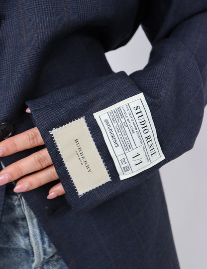 RENUED TAILORED BURBERRY BLAZER NAVY