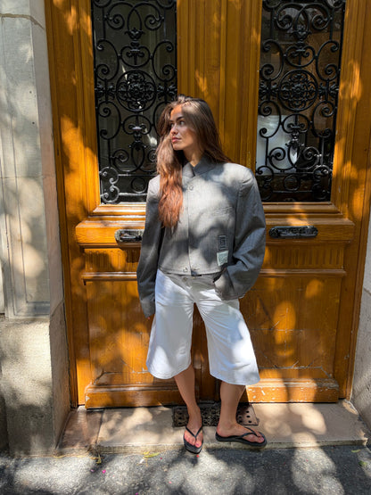 RENUED HIGH NECK CROPPED DIOR GREY
