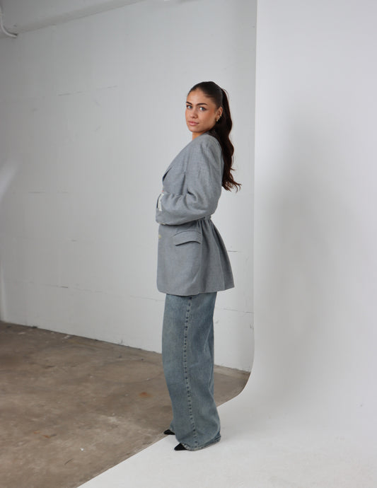 RENUED TAILORED YSL BLAZER LIGHT GREY