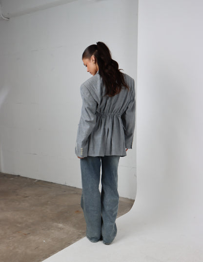 RENUED TAILORED YSL BLAZER LIGHT GREY