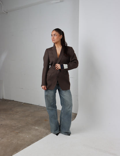 RENUED TAILORED YSL BLAZER BROWN