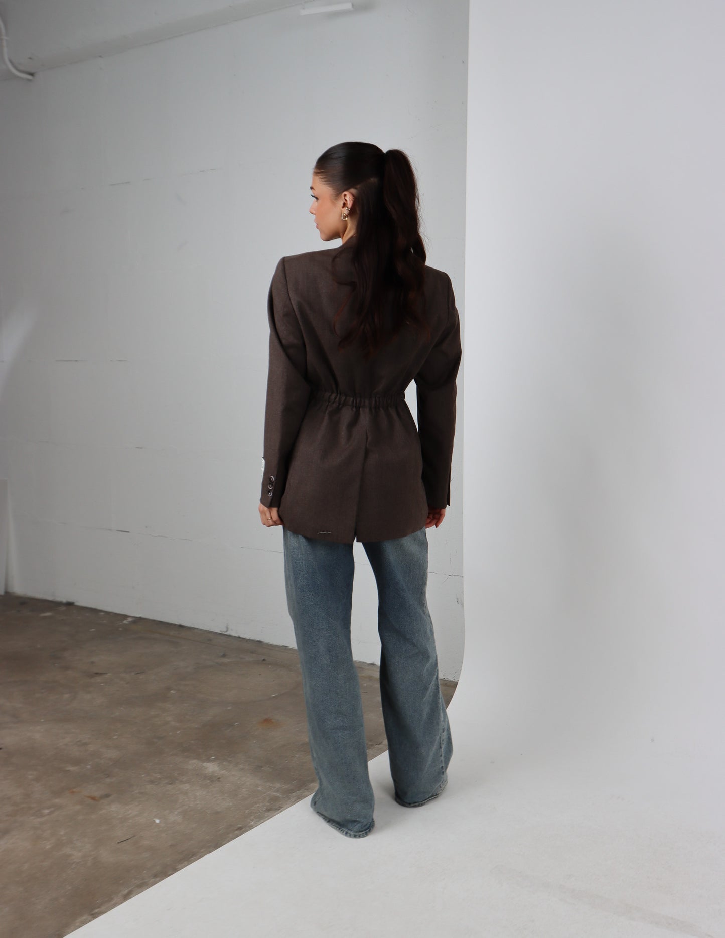 RENUED TAILORED YSL BLAZER BROWN