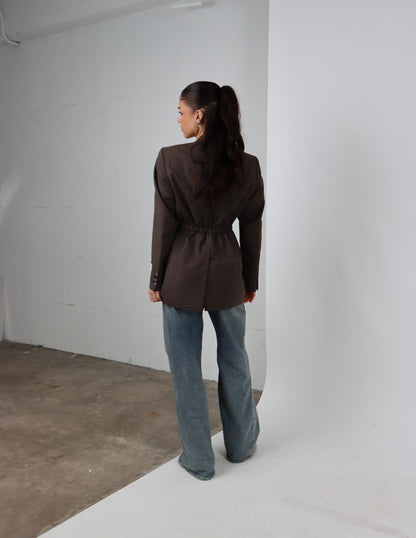 RENUED TAILORED YSL BLAZER BROWN