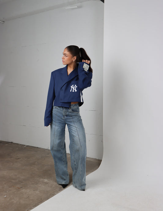 RENUED CROPPED NY INSPIRED BLAZER BLUE