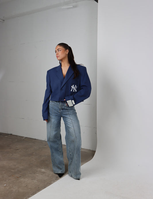RENUED CROPPED NY INSPIRED BLAZER BLUE