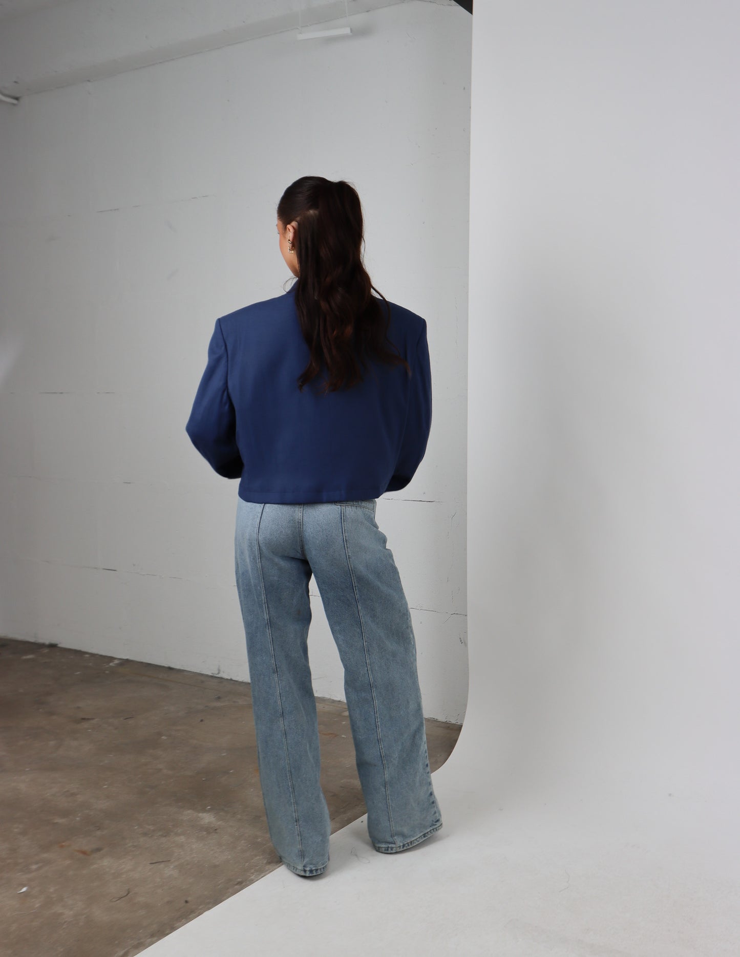 RENUED CROPPED NY INSPIRED BLAZER BLUE