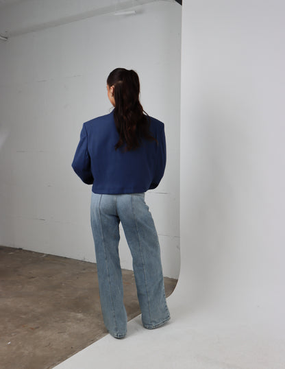 RENUED CROPPED NY INSPIRED BLAZER BLUE