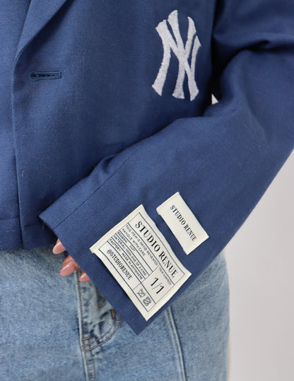RENUED CROPPED NY INSPIRED BLAZER BLUE