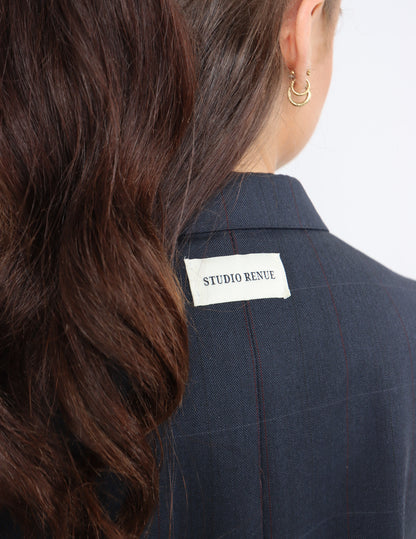 RENUED CROPPED BOMBER NY INSPIRED BLAZER NAVY