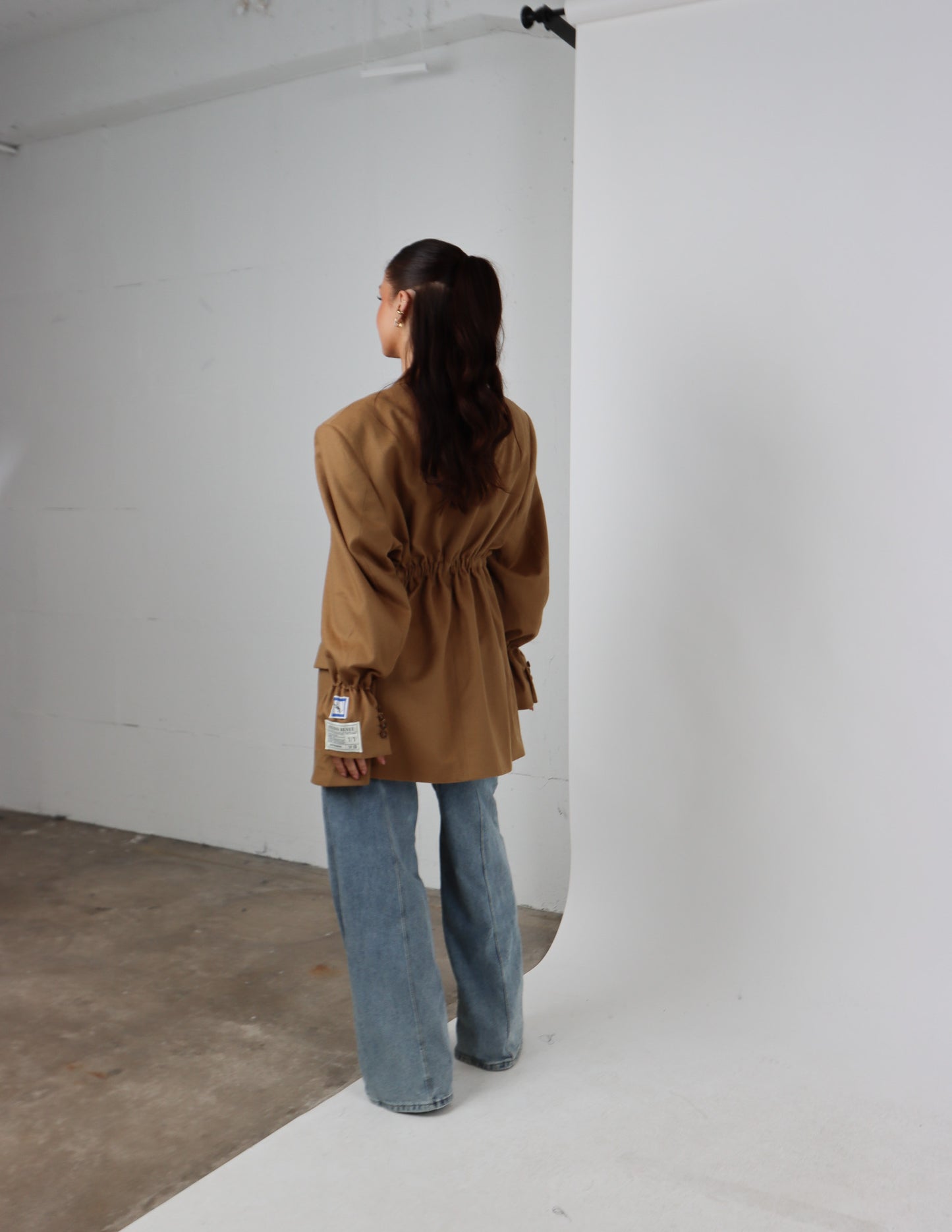 RENUED TAILORED YSL WOOL BLAZER BEIGE