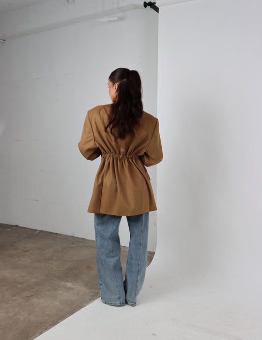 RENUED TAILORED YSL WOOL BLAZER BEIGE