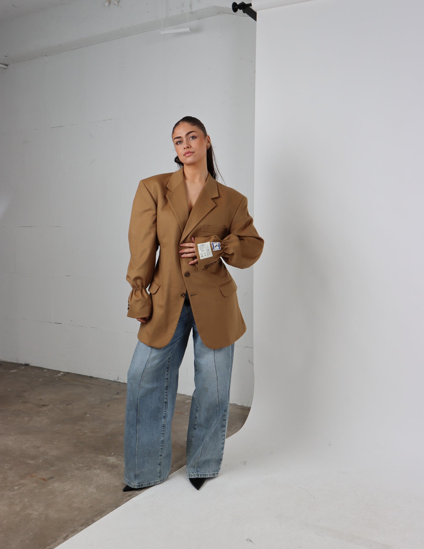 RENUED TAILORED YSL WOOL BLAZER BEIGE