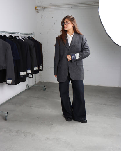RENUED BURBERRY BLAZER WOOL GREY
