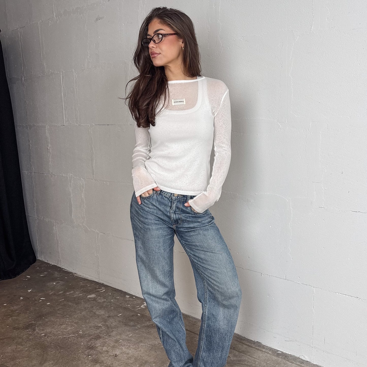 STUDIO RENUE SHEER LONGSLEEVE TOP