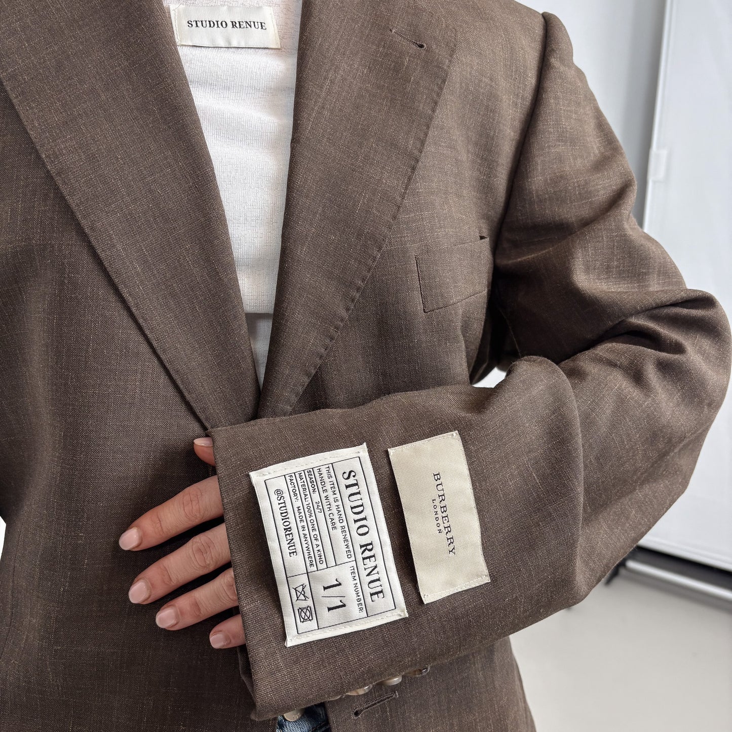 RENUED TAILORED BURBERRY BLAZER BROWN