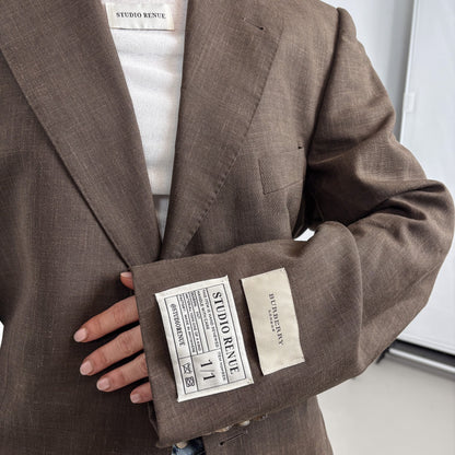 RENUED TAILORED BURBERRY BLAZER BROWN