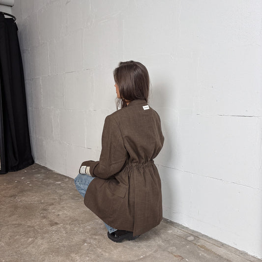 RENUED TAILORED BURBERRY BLAZER BROWN