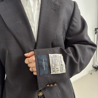 RENUED TAILORED BURBERRY BLAZER DARK BLUE PLAID