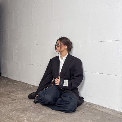 RENUED TAILORED BURBERRY BLAZER DARK BLUE PLAID