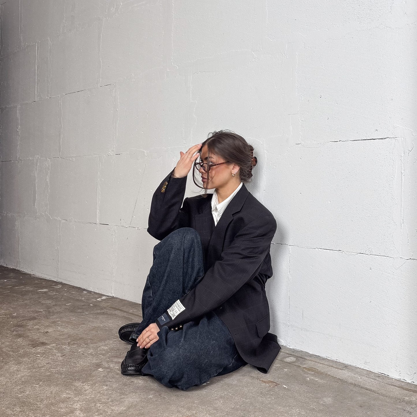 RENUED TAILORED BURBERRY BLAZER DARK BLUE PLAID