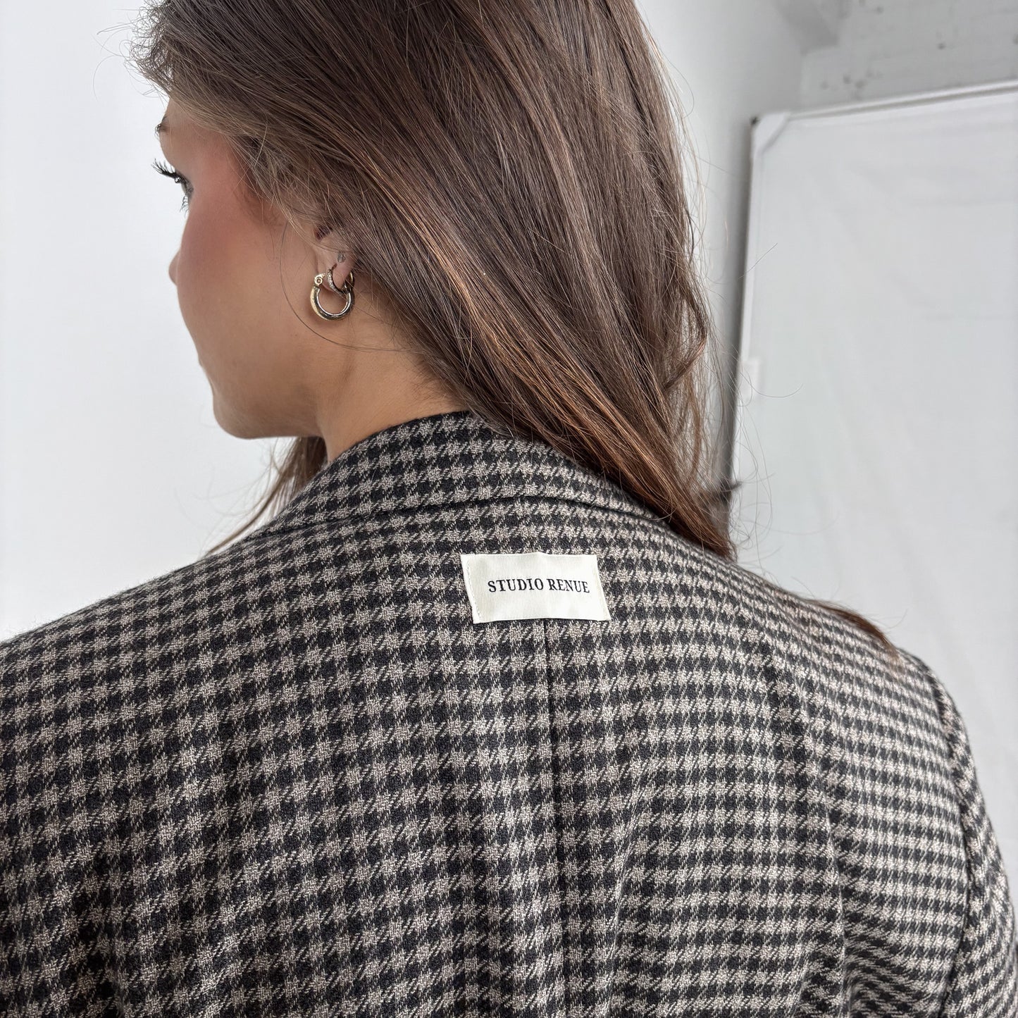 RENUED CROPPED TAILORED DIOR BLAZER HOUNDSTOOTH