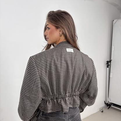 RENUED CROPPED TAILORED DIOR BLAZER HOUNDSTOOTH