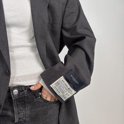 RENUED TAILORED BURBERRY BLAZER GREY