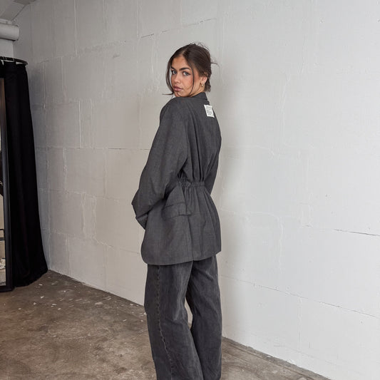 RENUED TAILORED BURBERRY BLAZER GREY