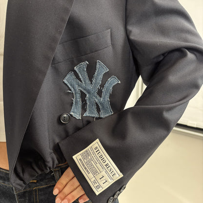RENUED CROPPED BOMBER NY BLAZER NAVY
