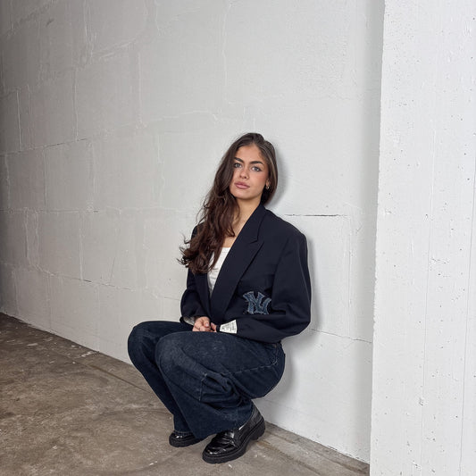 RENUED CROPPED BOMBER NY BLAZER NAVY