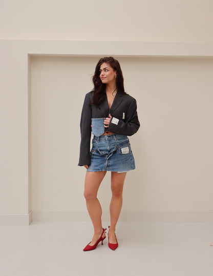 RENUED LEVI'S DENIM BLAZER TWO PIECE BLUE